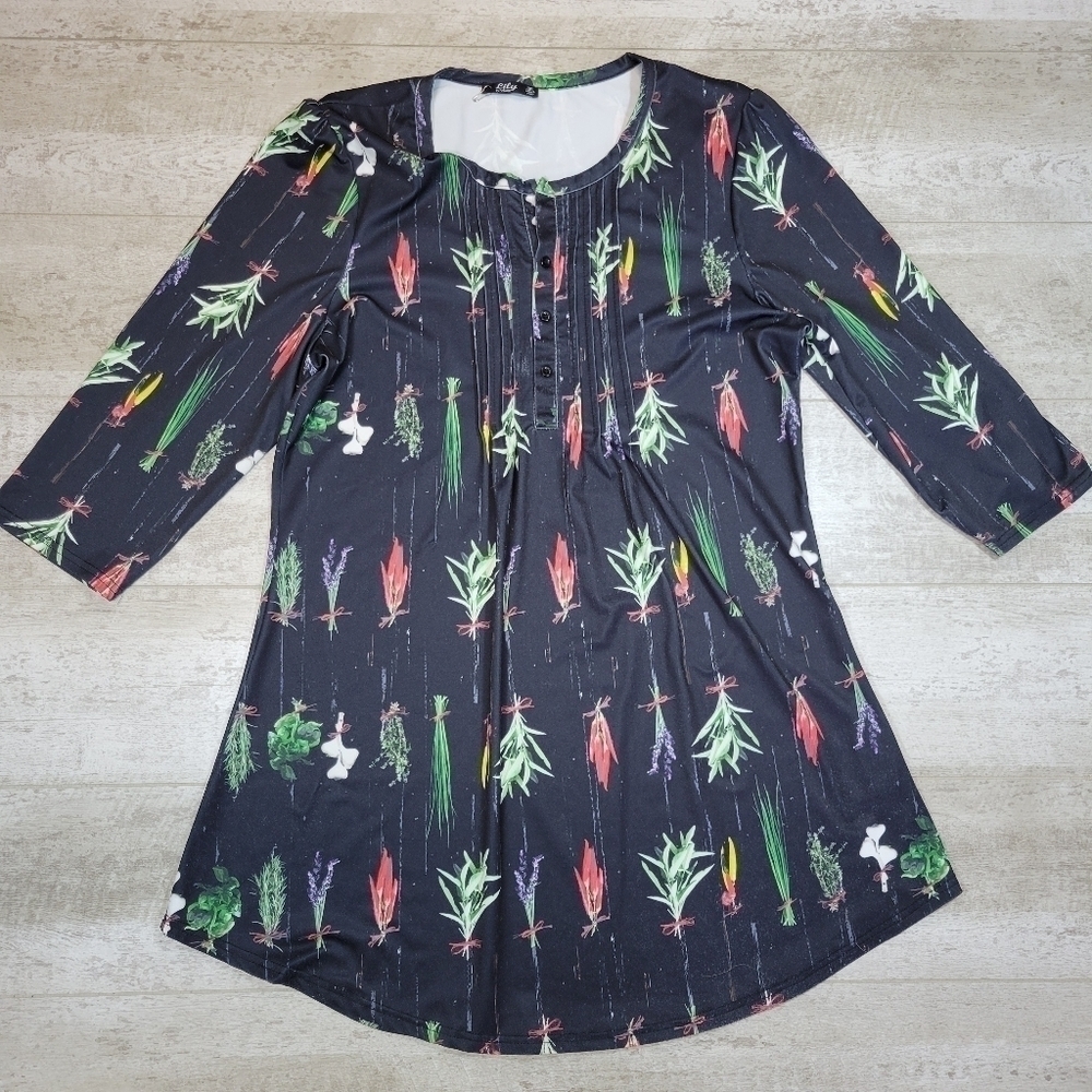 Lily by Firmiana Tunic Top 3/4 Sleeve